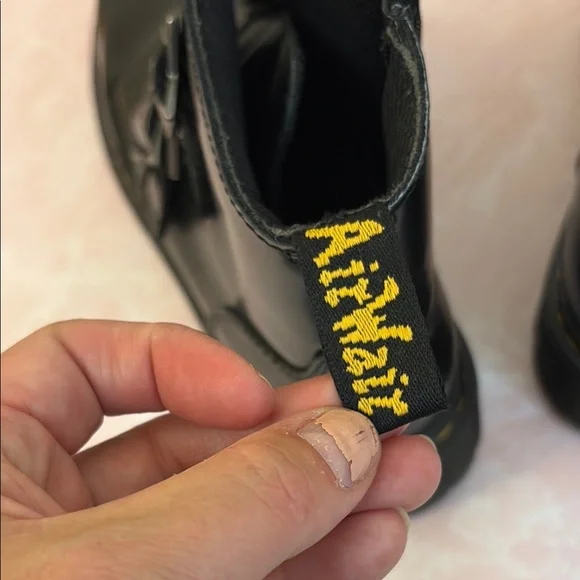 Dr. Martens Black Leather Boots with Star Buckles, side zip - Picture 5 of 10